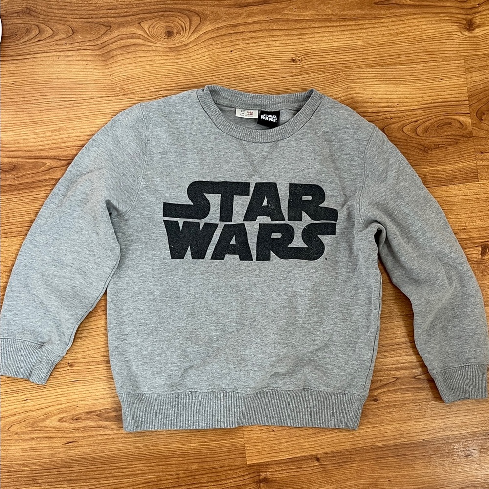 Star Wars Black Logo Gray Crewneck Sweater